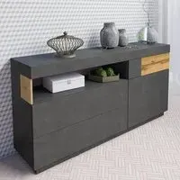 Sioux Wooden Sideboard with 1 Door 3 Drawers - Matera, Oak
