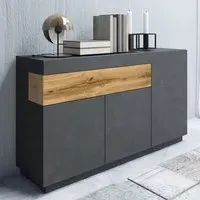 Sioux Wooden Sideboard with 3 Doors 1 Drawer - Matera, Oak