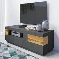 Sioux Wooden TV Stand with 1 Door 2 Drawers - Matera, Oak