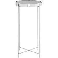 Sirius Tall Side Table - Grey, Mirrored Glass