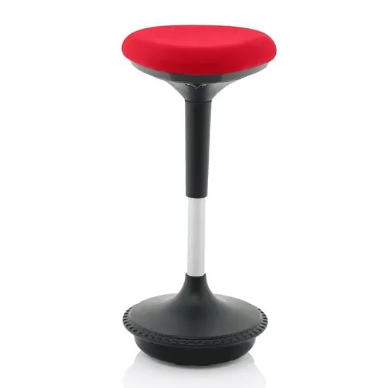 Sitall Office Visitor Stool with Gas Lift - Red, Fabric