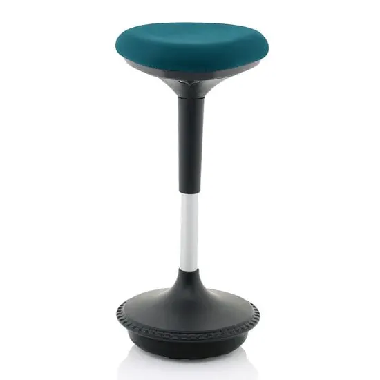 Sitall Office Visitor Stool with Gas Lift - Teal, Fabric