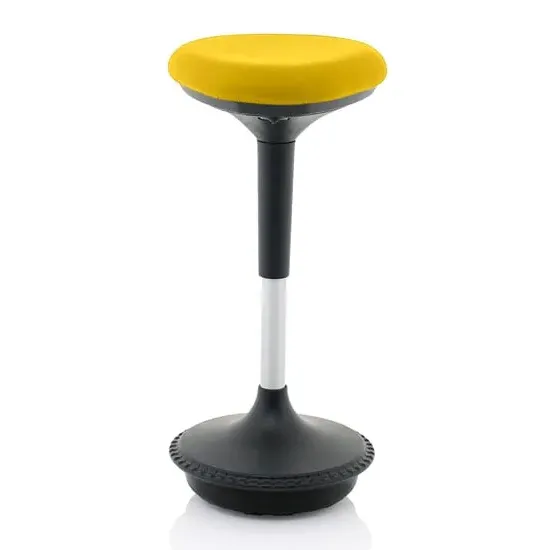 Sitall Office Visitor Stool with Gas Lift - Yellow, Fabric