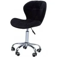 Sitoca Swivel Office Chair with Height Adjustment - Black, Velvet