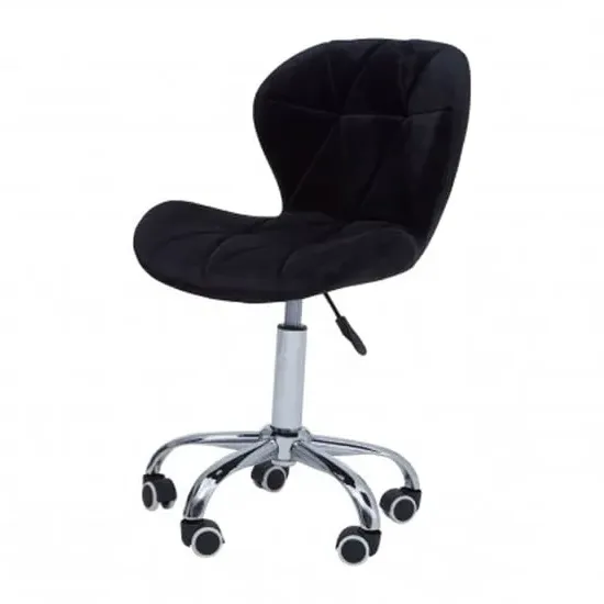 Sitoca Swivel Office Chair with Height Adjustment - Black, Velvet