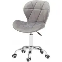 Sitoca Swivel Office Chair with Height Adjustment - Grey, Velvet