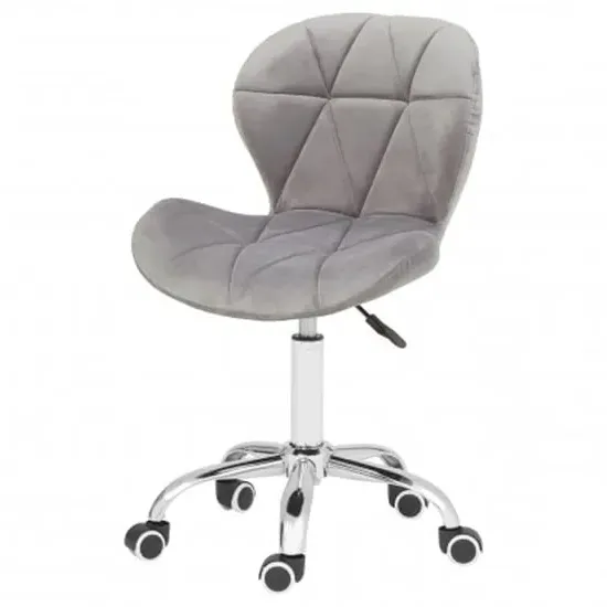 Sitoca Swivel Office Chair with Height Adjustment - Grey, Velvet image