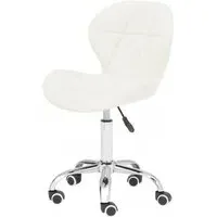 Sitoca Swivel Office Chair with Height Adjustment - White, Velvet