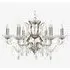 Six Light Chandelier with Crystal Drops - Satin Silver