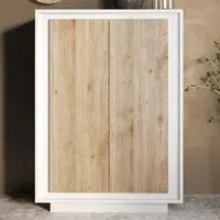 Skokie 2 Door Highboard - Matt White and Cadiz, Wood