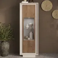 Skokie Display Cabinet with LED Lighting - Cashmere and Mercure