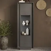 Skokie Display Cabinet with LED Lighting - Lava