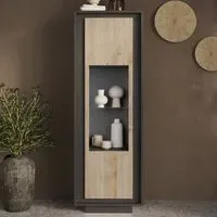 Skokie Display Cabinet with LED Lighting - Lava and Cadiz