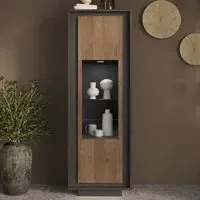 Skokie Display Cabinet with LED Lighting - Lava and Mercure