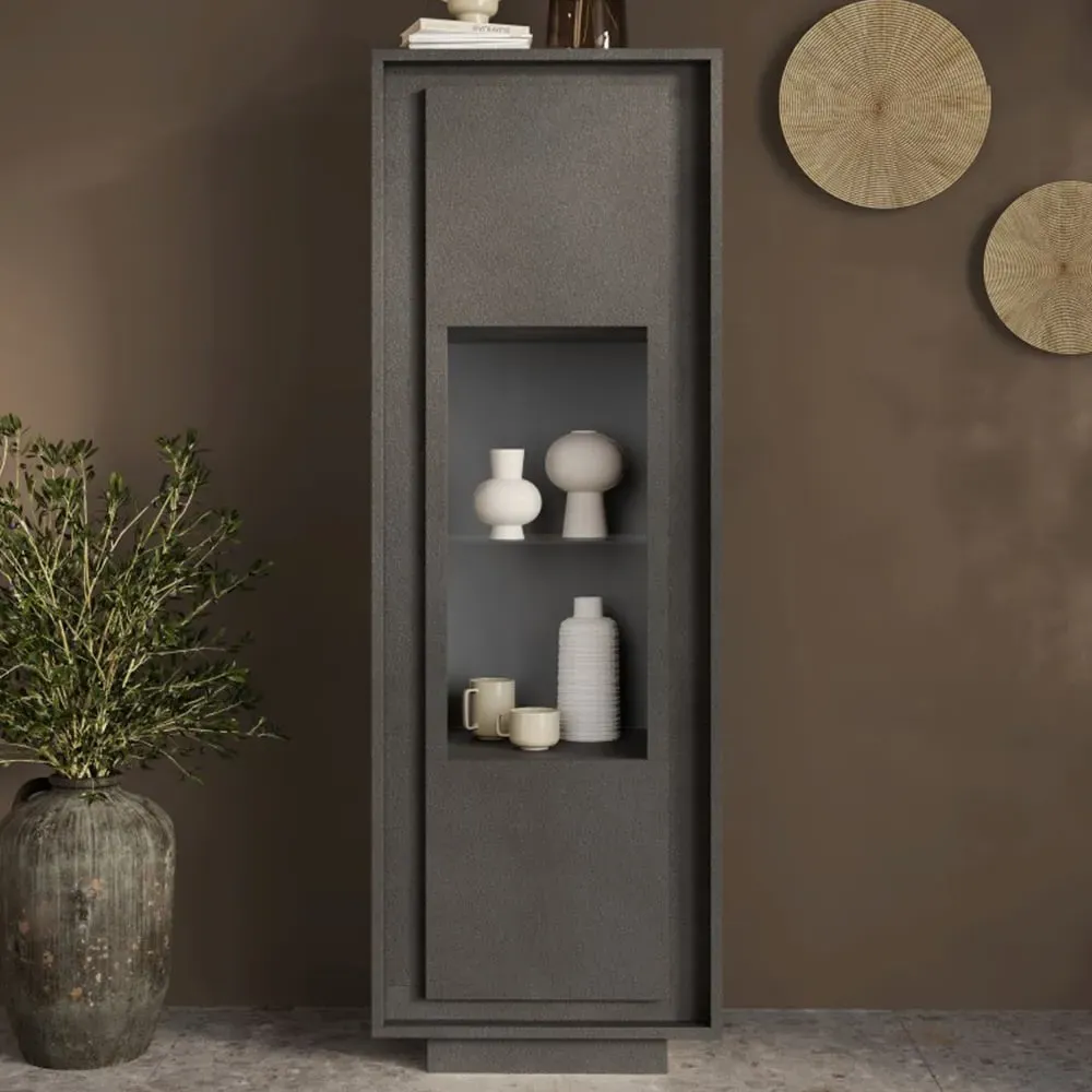 Skokie Display Cabinet with LED Lighting - Lava