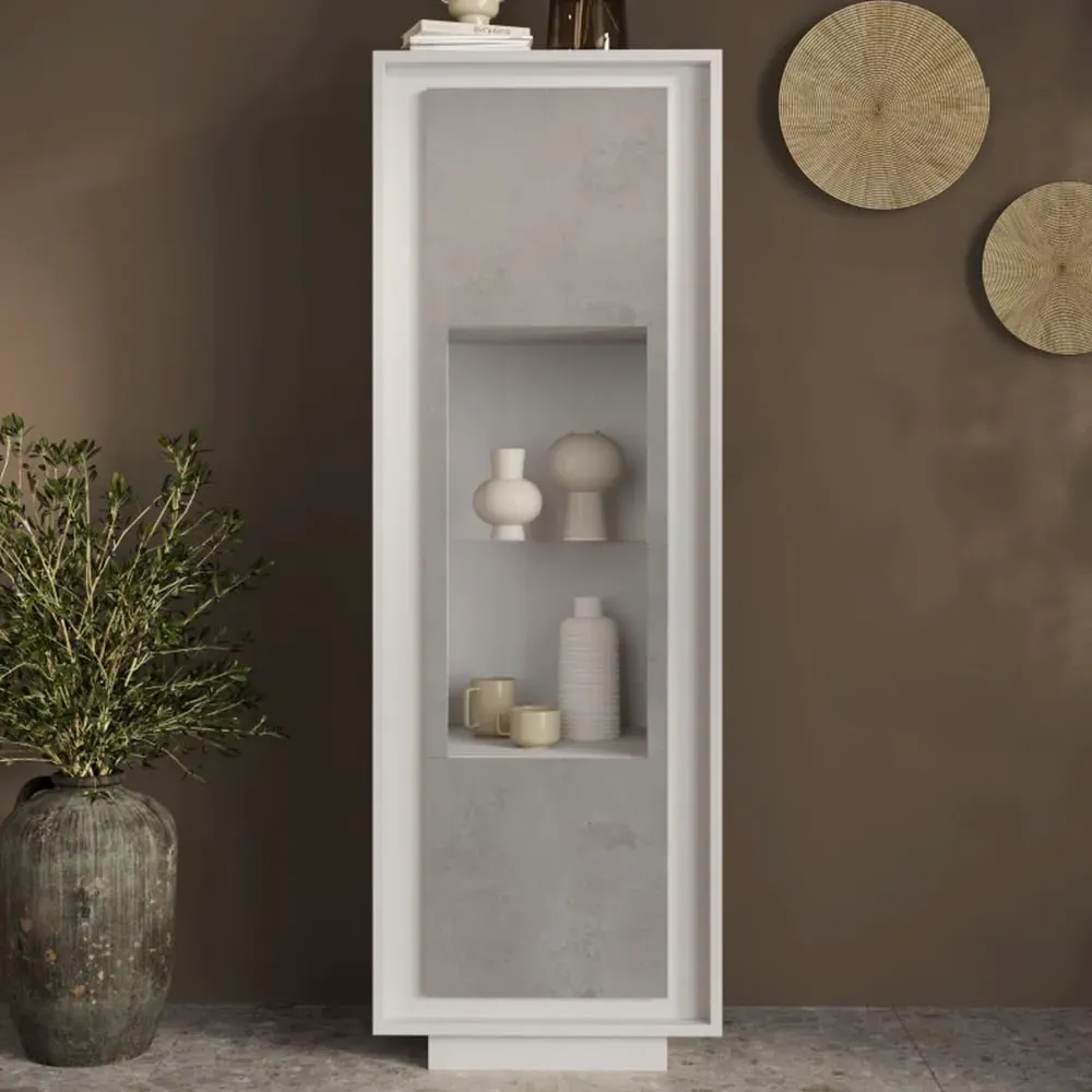 Skokie Display Cabinet with LED Lighting - Matt White