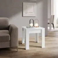 Skokie High Gloss Lamp Table - White, MDF