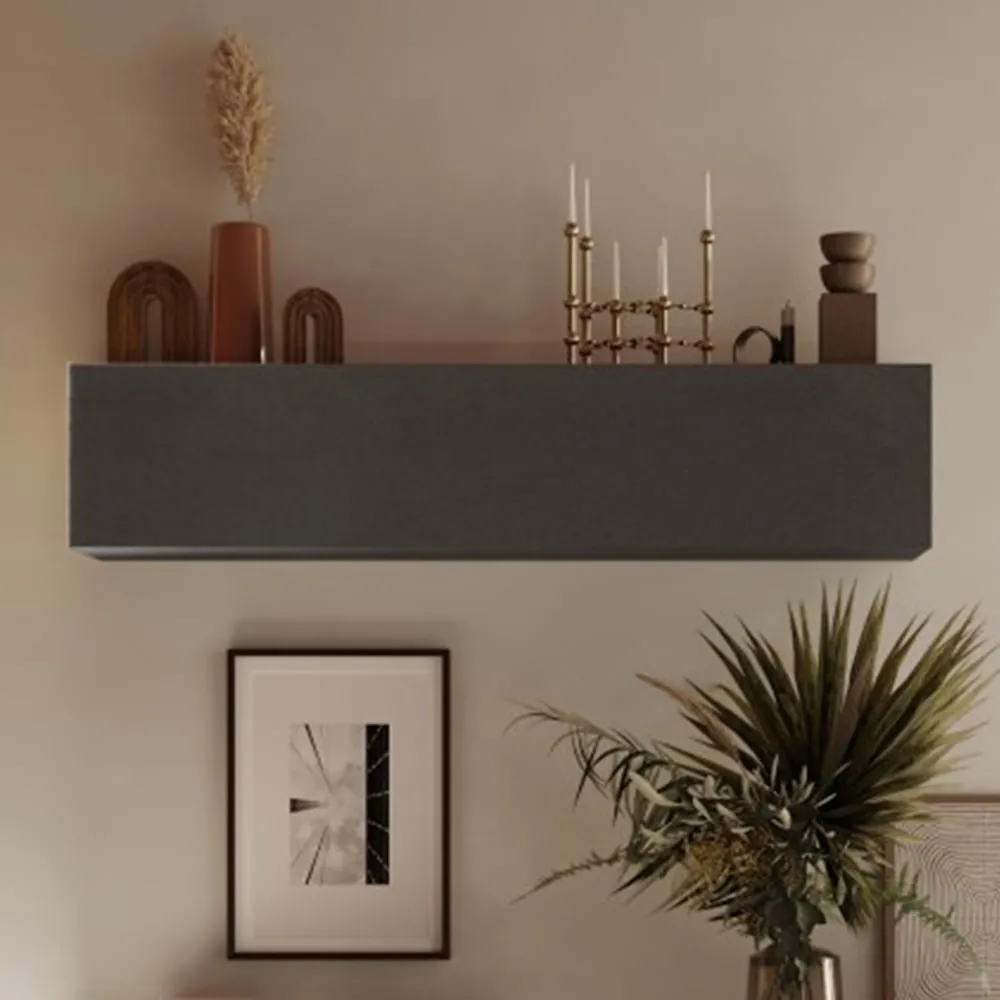 Skokie Lift Up Flap Wall Shelf - Lava, Wood