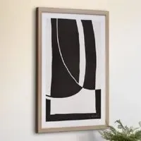 Skokie Noir Et Blanc Wall Art - Light Oak Frame