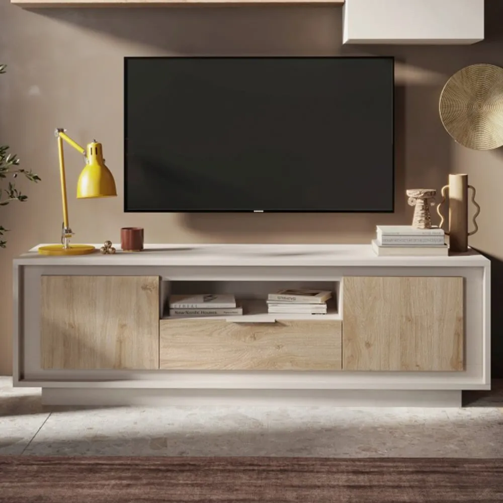 Skokie TV Stand with Storage - Cashmere, Wood