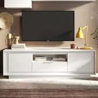Skokie TV Stand with Storage - White, Wood