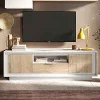 Skokie TV Stand with Storage - White, Wood