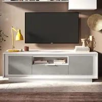 Skokie TV Stand with Storage - White, Wood