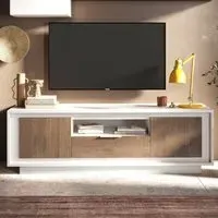 Skokie TV Stand with Storage - White, Wood