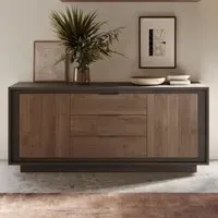 Skokie Wooden Sideboard with 2 Doors 3 Drawers - Lava