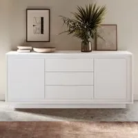 Skokie Wooden Sideboard with 2 Doors 3 Drawers - White