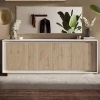 Skokie Wooden Sideboard with 4 Doors - Cashmere and Cadiz