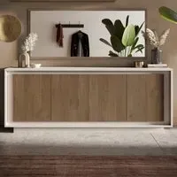 Skokie Wooden Sideboard with 4 Doors - Cashmere and Mercure