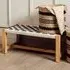 Slinger Hallway Seating Bench - Black and White, Mango Wood