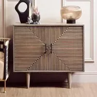 Slinger Storage Cabinet with 2 Doors - Grey, Mango Wood