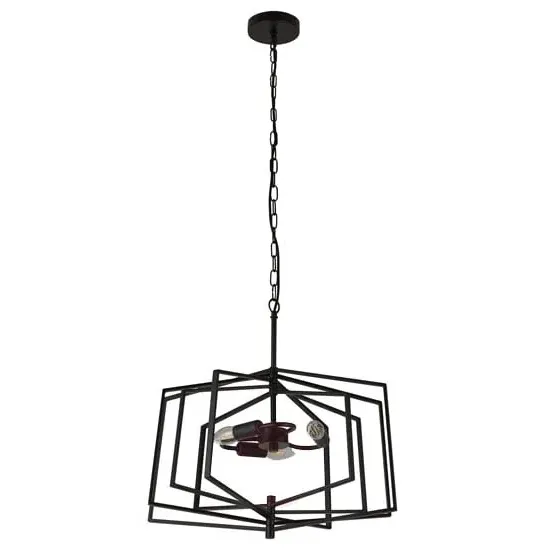 Slinky Adjustable 3 Pendant Light - Black, Metal