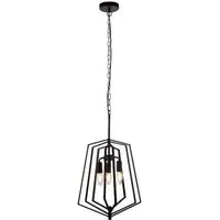 Slinky Wall Hung Adjustable 3 Pendant Light - Black, Metal