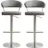 Sloan Bar Stools in Pair - Grey, Leather