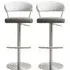 Sloan Bar Stools in Pair - Grey, Leather Fabric
