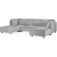 Sloan U-Shaped Corner Sofa - Grey, Fabric