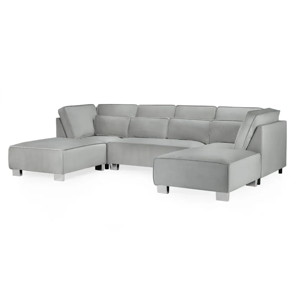 Sloan U-Shaped Corner Sofa - Grey, Fabric