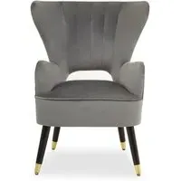 Sloane Velvet Upholstered Armchair - Grey