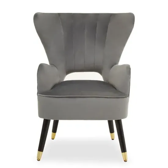 Sloane Velvet Upholstered Armchair - Grey