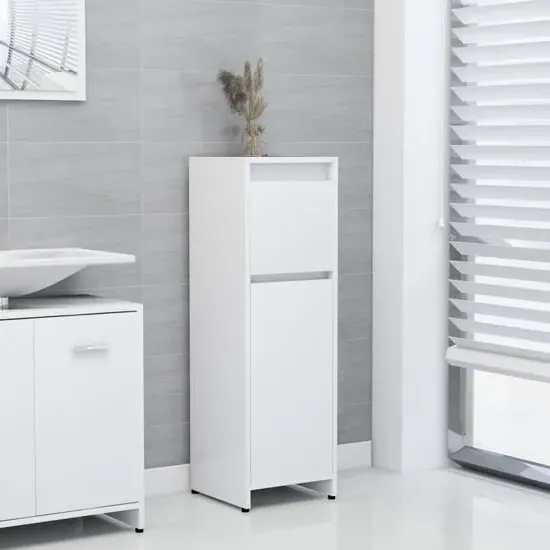 Smyrna Bathroom Storage Cabinet with 1 Door - White, Engineered Wood