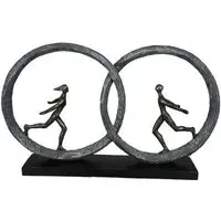 So In Love Poly Design Sculpture - Antique Bronze, Grey