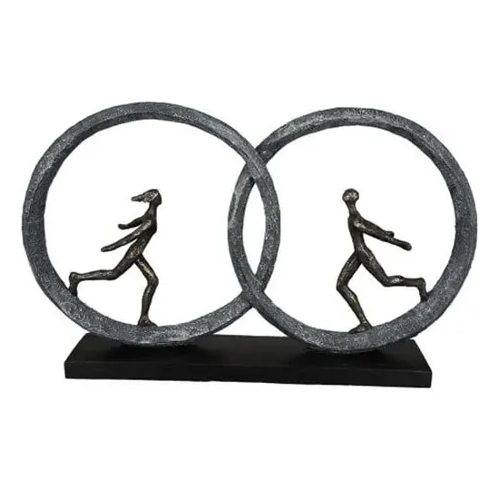 So In Love Poly Design Sculpture - Antique Bronze, Grey image