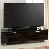 Sofia Large TV Stand with Glass Top - Black