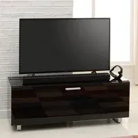 Sofia Small TV Stand with Glass Top - Black