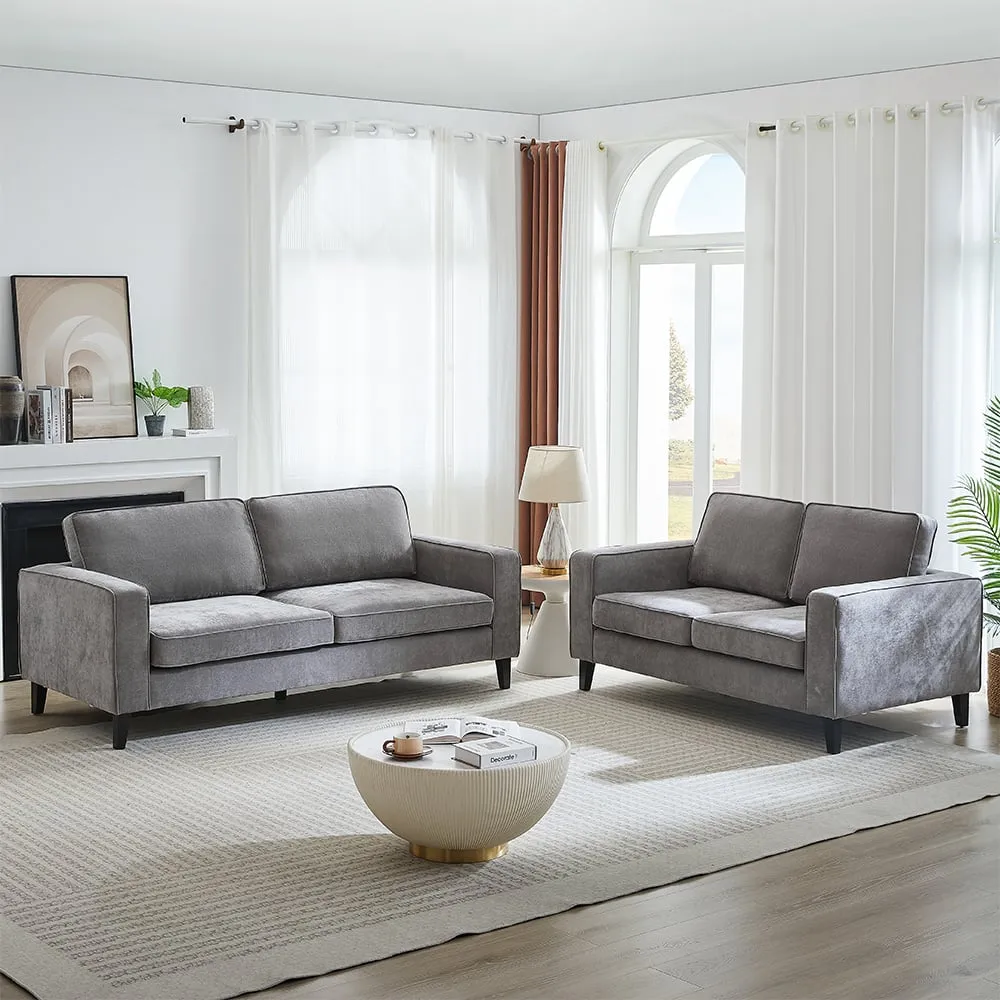 Soho 3+2 Seater Sofa Set - Grey, Fabric