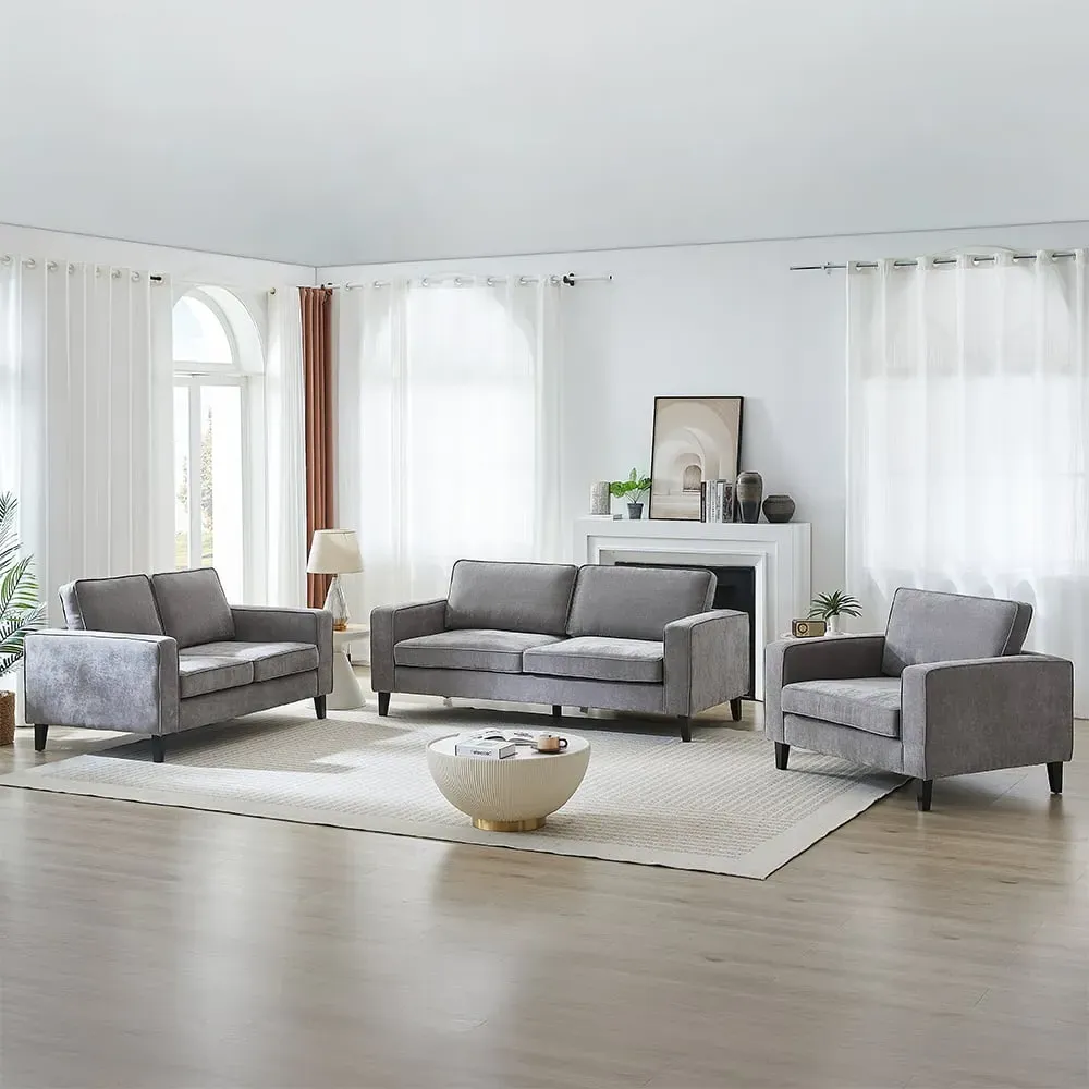 Soho 3+2+1 Seater Sofa Set - Grey, Fabric image