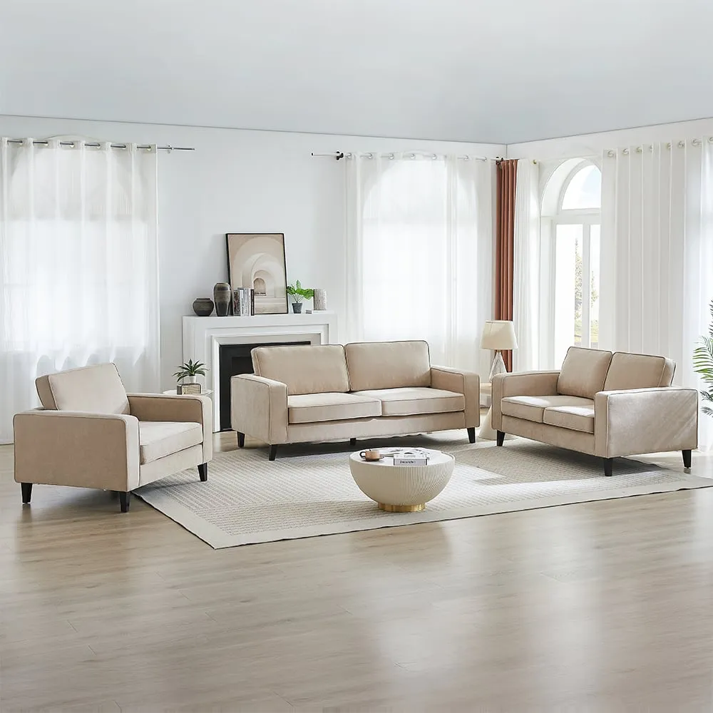 Soho 3+2+1 Seater Sofa Set - Stone, Fabric